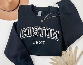 Felpa con ricamo personalizzato: maglione con ricamo personalizzato, felpa con cappuccio ricamata personalizzata, nome personalizzato, maglione abbinato personalizzato