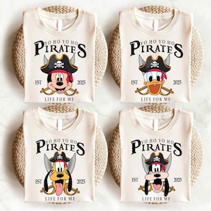 Yo Ho Yo Ho A Pirate&#39;s Life For Me 2025 Shirt, Mickey & Friends Disney Cruise Shirt, Disney Pirates of Caribbean Shirt, Disney Family Shirts