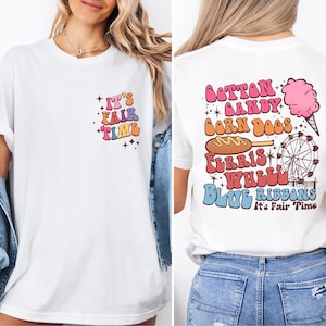 Cotton Candy Corn Dogs Wheel Blue Ribbon Shirt, American Circus Shirt, Carnival Birthday Shirt, It&#39;s Fair Time Shirt ,Carnival Time Tee