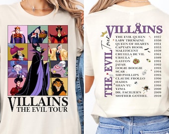 Shirt Disney Villains The Evil Tour, shirt heksen, shirt Disney Maleficent, shirt Disney Princess, shirt Disney-familie, shirt The Evil Tour