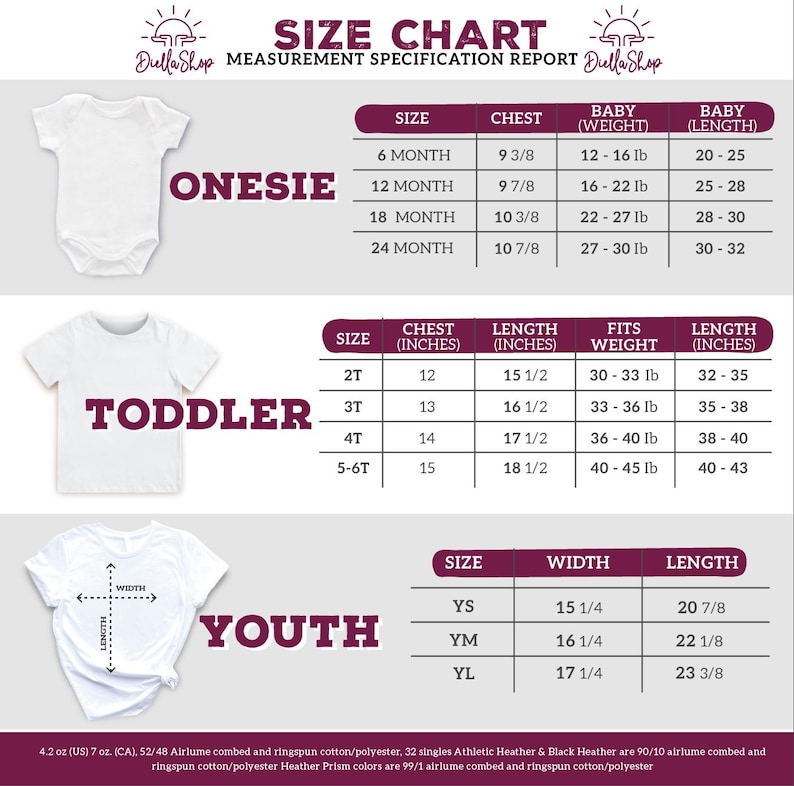 the size chart for a baby boy's bodysuit