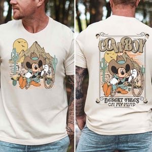 Cowboy Mickey Desert Vibes On My Mind Shirt, Western Mickey Mouse Shirt, Disney Western Shirt, Magic Kingdom Tee, Western Holiday T-shirt