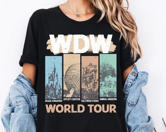Chemise WDW World Tour, T-shirt Magic Kingdom, Chemise Epcot Around the World, Chemises Universal Hollywood Studios, Sweat-shirt Animal Kingdom