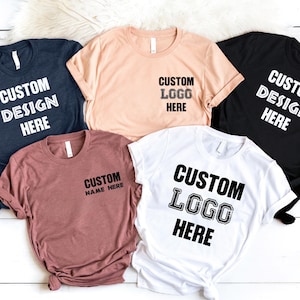 a group of t - shirts that say custom logo here