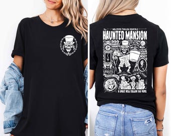 Koszulka z nawiedzonym dworem na Halloween, koszulka z duchami autostopem, koszulka z Disney Halloween, koszulka z rozciągającym pokojem, koszulka z nawiedzonym dworem 1969