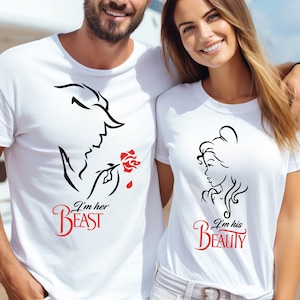 Beauty and Beast Couple Shirt,Disney Couple Shirts, Disney Valentines Day Tee,Wife Husband Shirt, Couple Love T-shirt, Romantic Shirt