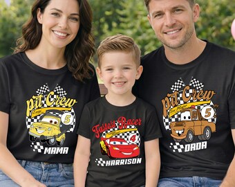 Cars Birthday Family T-shirts ,Custom Birthday Boy Shirt, Race Car Birthday Shirt, Matching Family Shirt, Kids Birthday Shirt, McQueen Tee