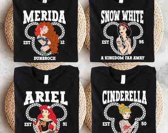 Disney Tattooed Princesses Shirt, WDW Punk Characters Tee, Disney Villains Shirt, Disney Punk Shirt, Princess Punk shirt,Tattoo Princess Tee