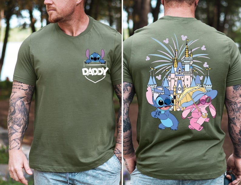 a man in a green shirt has tattoos on his arm