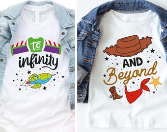 Disney Toy Story To Infinity And Darüber hinaus Paar Shirt, Toy Story Shirt, Buzz Lightjahre Shirt, Sheriff Woody Shirt, Magic Kingdom Paar T-Shirt