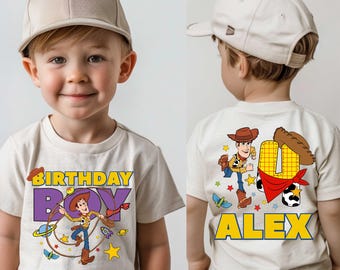Sheriff Woody Geburtstag individuelles T-Shirt, Toy Story Geburtstag Junge Shirt, Disney Toy Story Kinds Geburtstag Shirt, Disney-Geburtstagsparty T-shirt