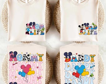 Camiseta Disney "Mamá y Papá", "Mami y Minnie", "Mickey y Minnie", "Papá y Mickey", "Viaje Familiar a Juego"