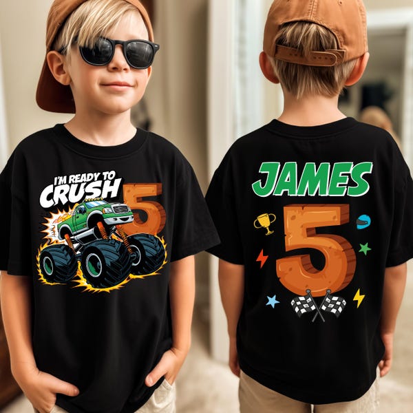 Bereit, Geburtstags-Shirt zu vernichten, Geburtstags-Junge-Shirt, Monster-Truck-Geburtstags-Shirt, Kinder-Geburtstags-Sweatshirt, Kinder-Rennwagen-Geburtstags-Party-T-Stück