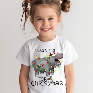I Want A Hippopotamus For Christmas Shirt, Hippo Christmas Lights Shirt, Xmas Party Shirt, Funny Christmas Shirt, Christmas Hippo Shirt