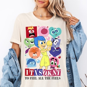 Disney Pixar Inside Out It&#39;s Okay To Feel All The Feels T-shirt, Therapy Sweatshirt, Teacher Shirt, Inside out T-Shirt, Mental Health Shirt