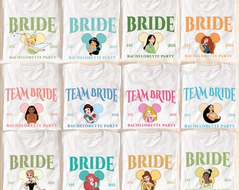 Disney Princesses Bachelorette Party Shirt, Disney Bridal Party Tee, Disney Bachelorette Tees, Team Bride Shirt, Princess Wedding Party Tee