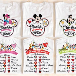 Disney Drinking Around The World Team-tröja, Musse Pigg och vänner T-shirt, Disneyworld Drinking Team-tröja, Disney Snacks Team-tröjor, WDW 2026