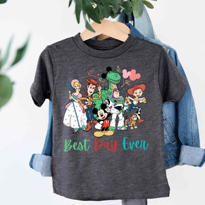 a t - shirt that says best day ever with cartoon characters on it