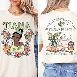 Disney Princess Tiana&#39;s Palace Shirt, The Princess And The Frog T-Shirt, Tiana Flower Tea Cake Honey Shirt, Floral Girls Trip Sweatshirts