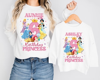 Disney Princess Birthday T-shirt, Princess Birthday Shirt, Birthday Girl Shirt, Disney Birthday Shirt, Princess Family Party Shirts