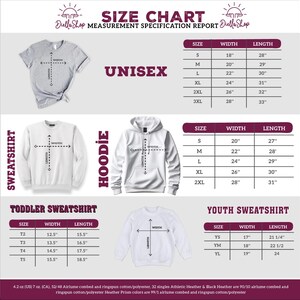 the size chart for a hoodie sweatshirt