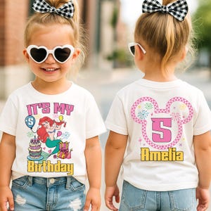 Disney Ariel Birthday Family T-shirt, Birthday Girl Shirt, Birthday Family Shirts, Birthday Party Shirt, Disney Little Mermaid Birthday Tee