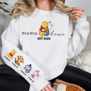 Camiseta personalizada do Dia das Mães do Ursinho Pooh da Disney, camiseta da mamãe do Ursinho Pooh, camiseta da mamãe urso, férias da família Disney, camiseta de presente para o Dia das Mães