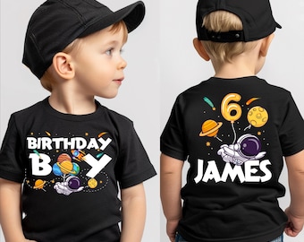 Camiseta de astronauta para cumpleaños de niño, camiseta de fiesta con temática espacial, camiseta de cumpleaños para niño, camisetas de astronauta, camiseta espacial de cumpleaños, sudadera de cumpleaños para niños
