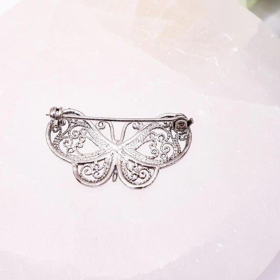 フィリグリーシルバーバタフライブローチ - Etsy 日本