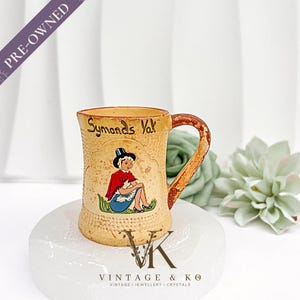 Vintage Manorware Miniature Beige Jug with Brown Handle