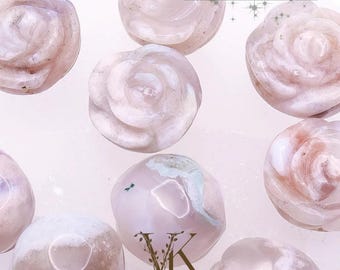 Small Rose Sakura Flower Agate Carving 2.5cm | Intuitively Chosen