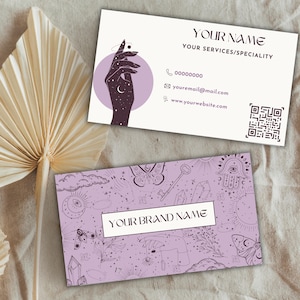 Personalized astrology business card; Make your own numerology business card; Printable esoteric business card, mystical, ethereal cards png