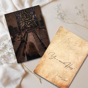 Acogedora tarjeta navideña de HP, Eres un mago PNG, regalo de Navidad de Potterhead, idea de regalo para un fan de HP, decoración navideña con temática de Harry Potter, impresión de cita de HP