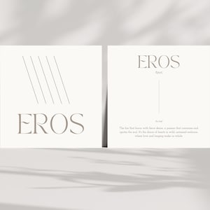 Carré esthétique 7 mots d'amour grecs avec explications - Cartes imprimables au design minimaliste et moderne pour décoration, cadeaux et ateliers