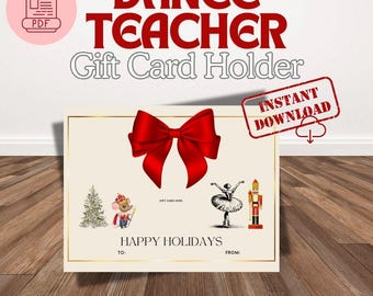 Nussknacker Tanzlehrer Geschenk Kartenhalter | Urlaub Dankeschön (Digital Download)