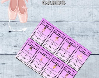 Ballerina-Valentinstagskarten | Druckbare Tanz Valentinstage | Kinderzimmer-Börse | Sofort Download