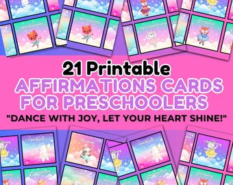 21 ausdruckbare Affirmationskarten für Vorschultänzer