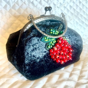 Customizable Handmade Fabric Clutch         Chic   Summer Clutch - Handcrafted from Luxurious Black Velvet
