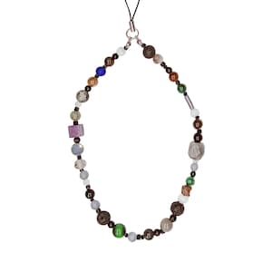 Dark Colorful Gemstone Keychain,Natural Stone Bag Charm,Handmade Beaded Purse Accessory,Handbag Charm Gift for Her,Crystal Keyring Gift Idea