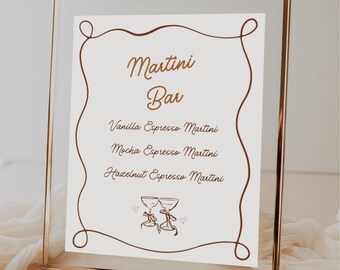 Espresso Martini Bar Sign: Customizable Bridal Shower, Birthday Party Decor (Printable)