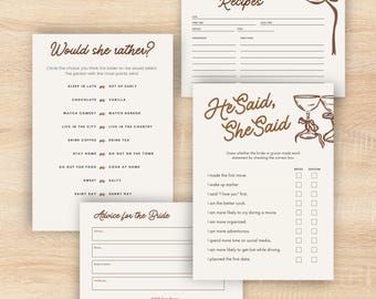 Espresso Martini Bridal Shower Game Bundle (Printable)