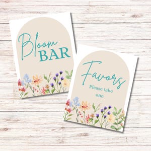 Wildflower Bridal Shower Sign Bundle, Love In Bloom, Bloom Bar Sign, Favors Sign, Floral Shower Decor, Flower Bouquet Activity