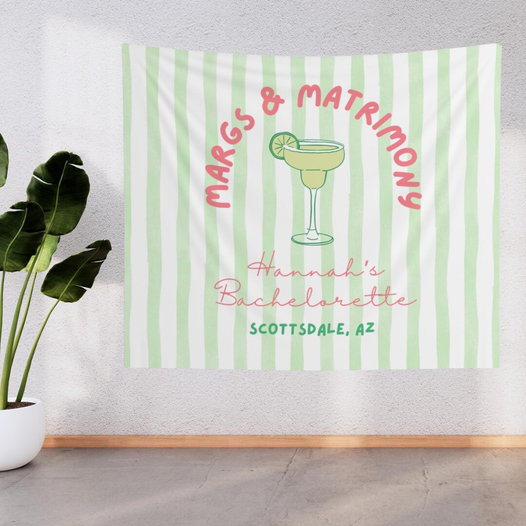 Custom Margarita Bachelorette Party Banner: Margs & Matrimony Backdrop ...