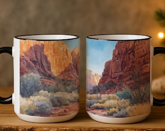 Grand Canyon Coffee Mug | Watercolor Arizona Landscape, Nature Gift