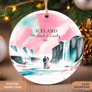 Iceland Northern Lights Ornament Travel Keepsake Custom Vacation Memory Iceland Christmas Ornament Aurora Borealis Travel ICELAND Christmas