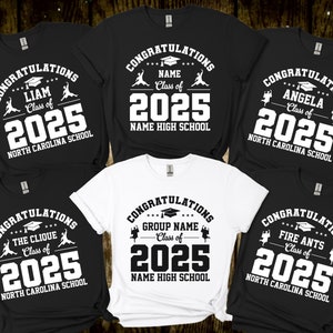 Custom Graduation Shirt, Class of 2025 Shirt, Graduation Party, Matching Graduation, Senior 2025 Shirt, Personalized College Shirt