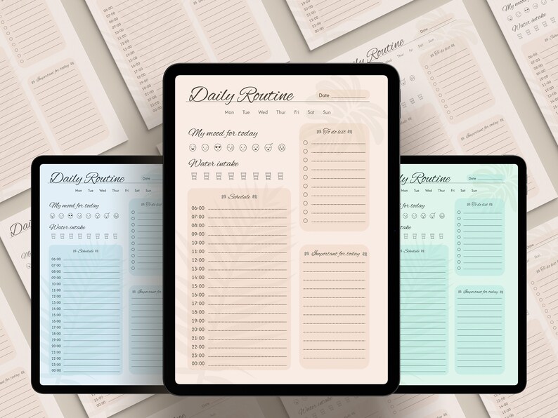 Daily Routine Checklist – Mood, To-do List & Water Intake Tracker ...