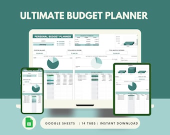 Google Sheets Budget Planner Monthly Budget Template & Tracker Weekly Biweekly Budget Spreadsheet for Personal Financial Planning