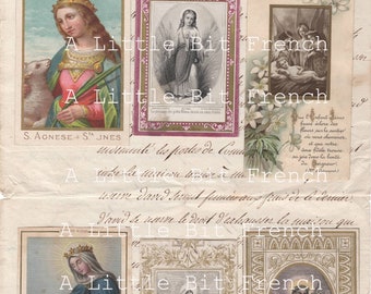 Digital Download Printable Antique French Holy Cards