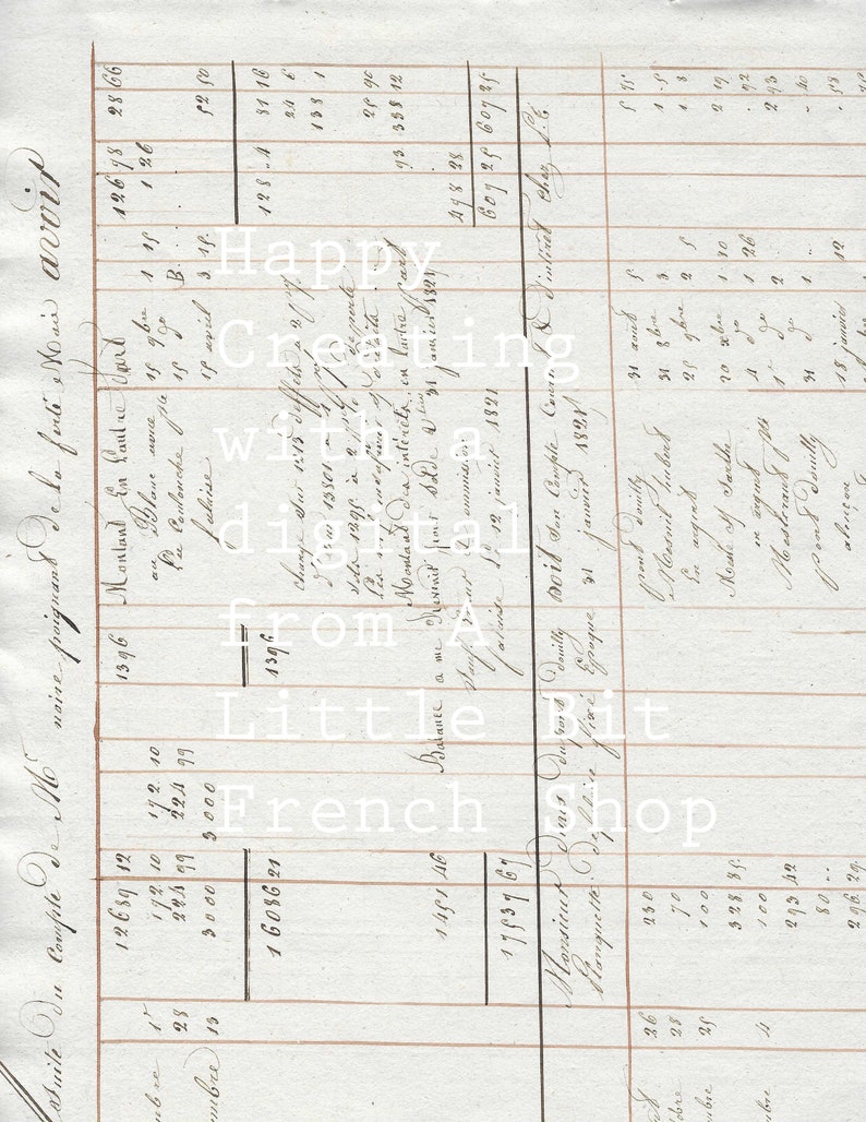 Digital Download Printable 3 Antique French Documents image 3